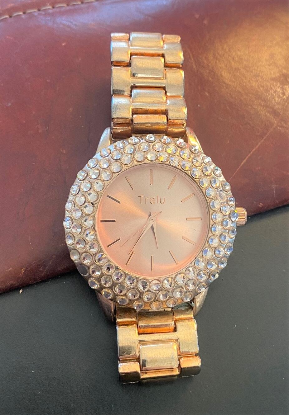 Women's 45mm Rose Gold Tone Trelu Watch, Crystal Accents